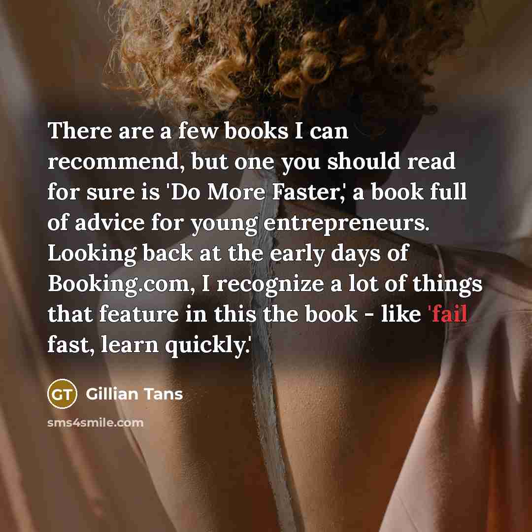 “There are a few books I can recommend, but one…” quote by Gillian Tans