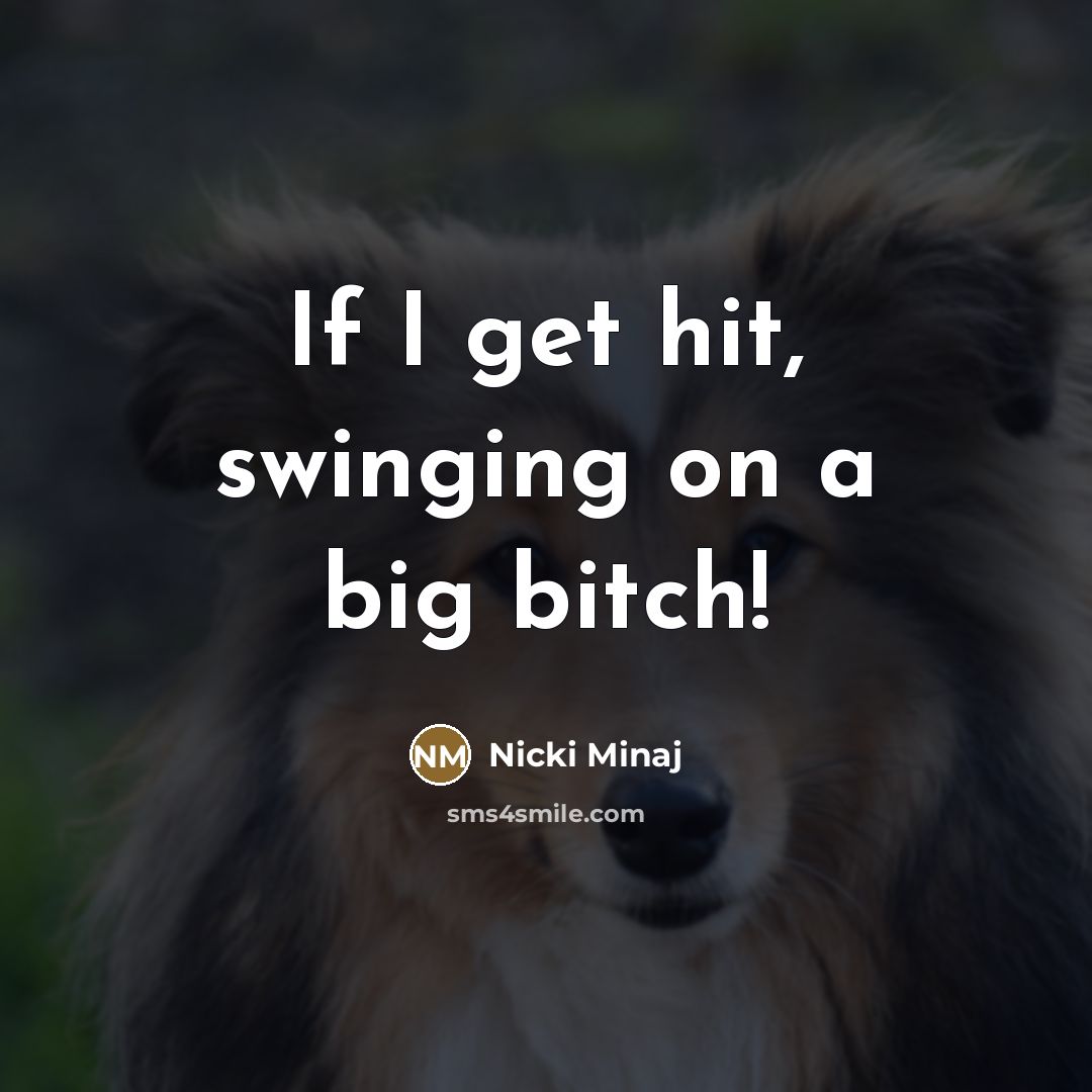 “If I get hit, swinging on a big bitch!…” quote by Nicki Minaj