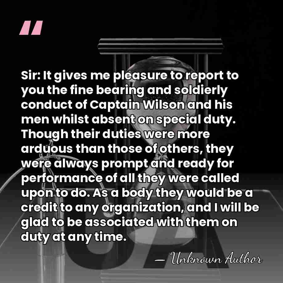 Sir: It gives me pleasure to report to you the fine bearing&hellip; - John Taylor Wood