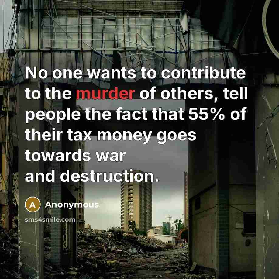 “No one wants to contribute to the murder of others,…” quote by Anonymous