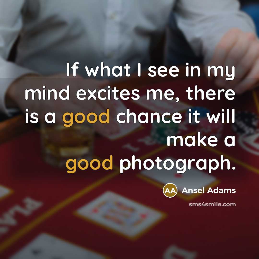 “If what I see in my mind excites me, there…” quote by Ansel Adams