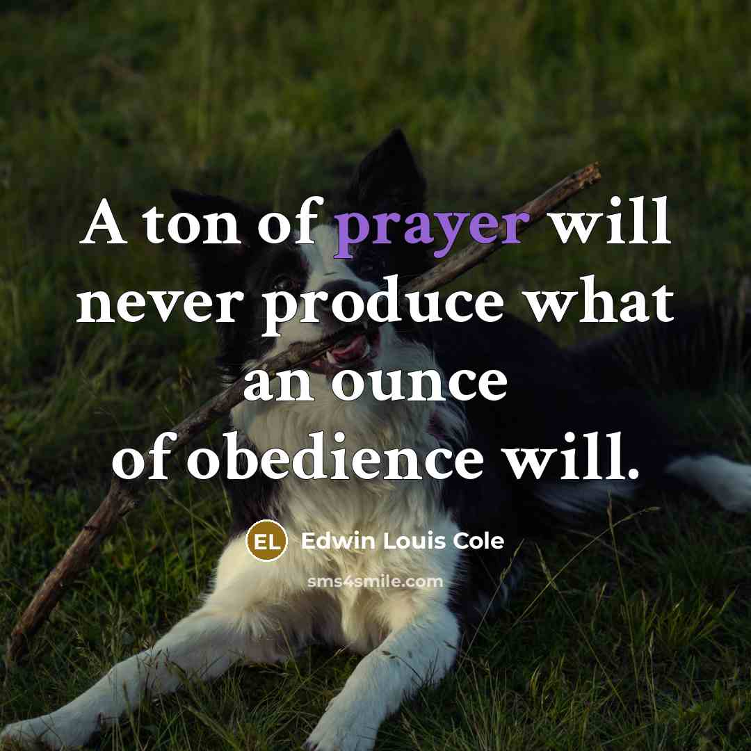 “A ton of prayer will never produce what an ounce…” quote by Edwin Louis Cole