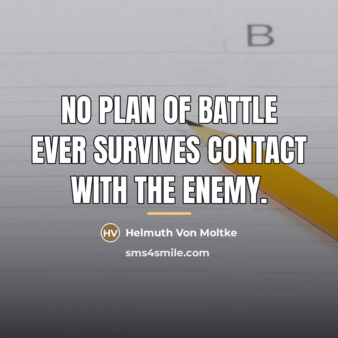 “No plan of battle ever survives contact with the enemy.…” quote by Anonymous