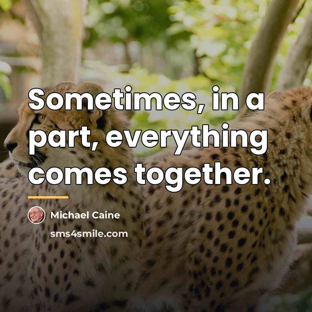 “Sometimes, in a part, everything comes together.…” quote by Michael Caine