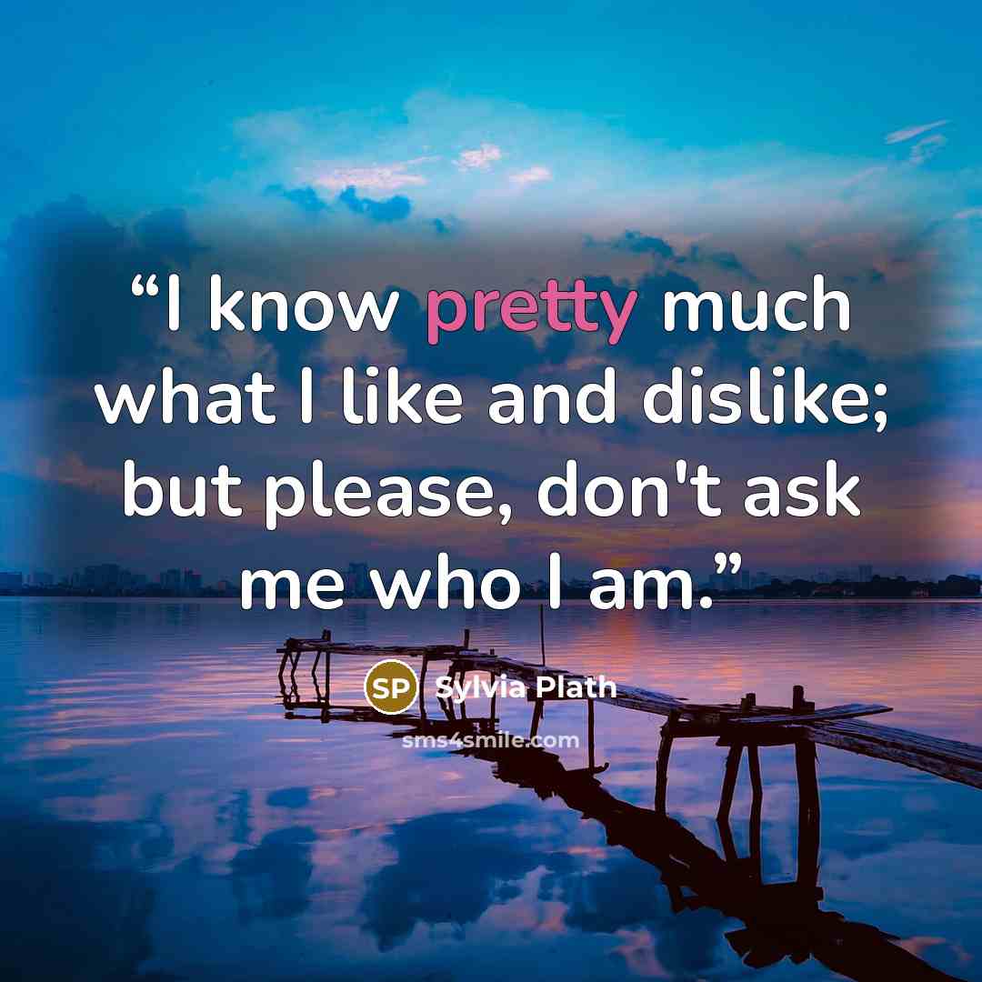 “I know pretty much what I like and dislike; but please, don't ask me who I am.” quote by Sylvia Plath
