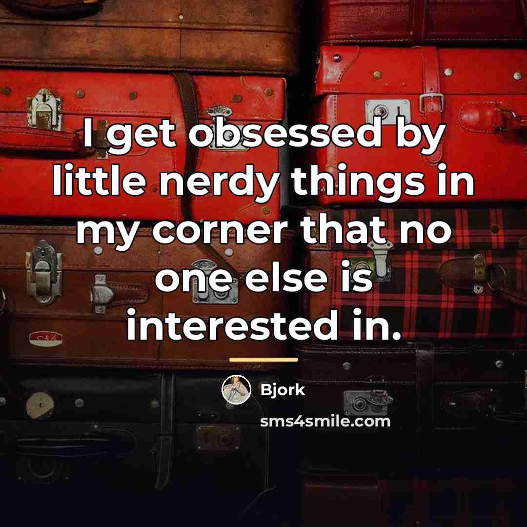 “I get obsessed by little nerdy things in my corner…” quote by Bjork