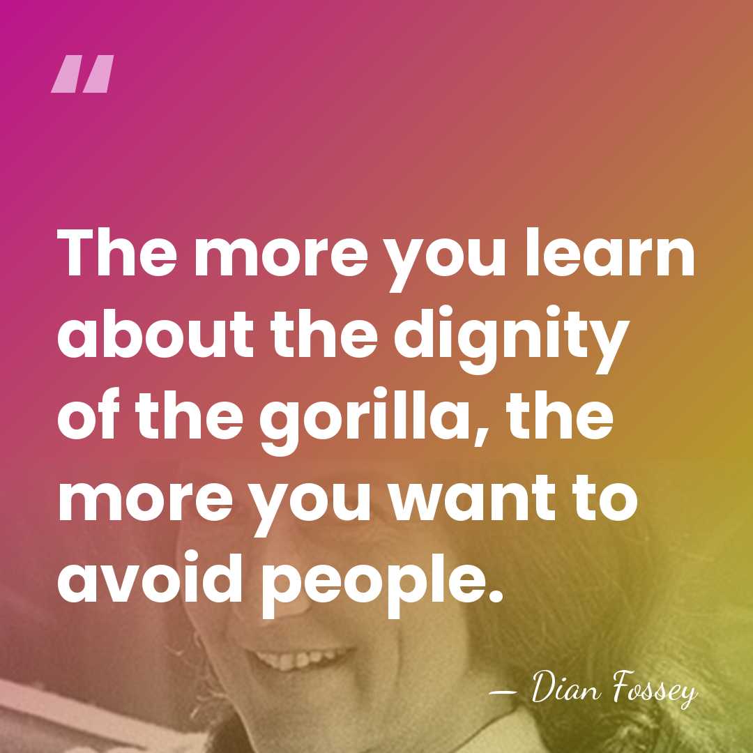 The more you learn about the dignity of the gorilla, the more&hellip; - Dian Fossey