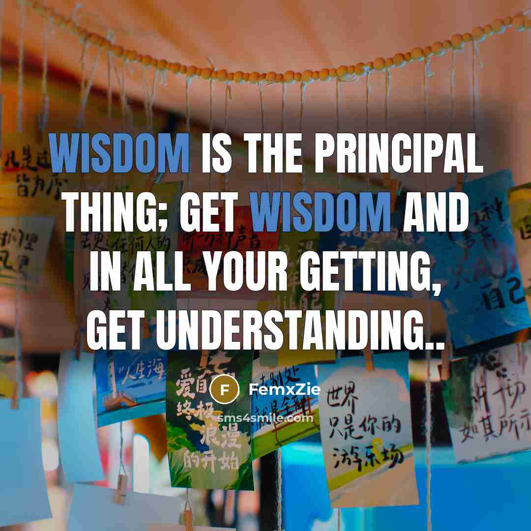 “Wisdom is the principal thing; get wisdom and in all…” quote by FemxZie