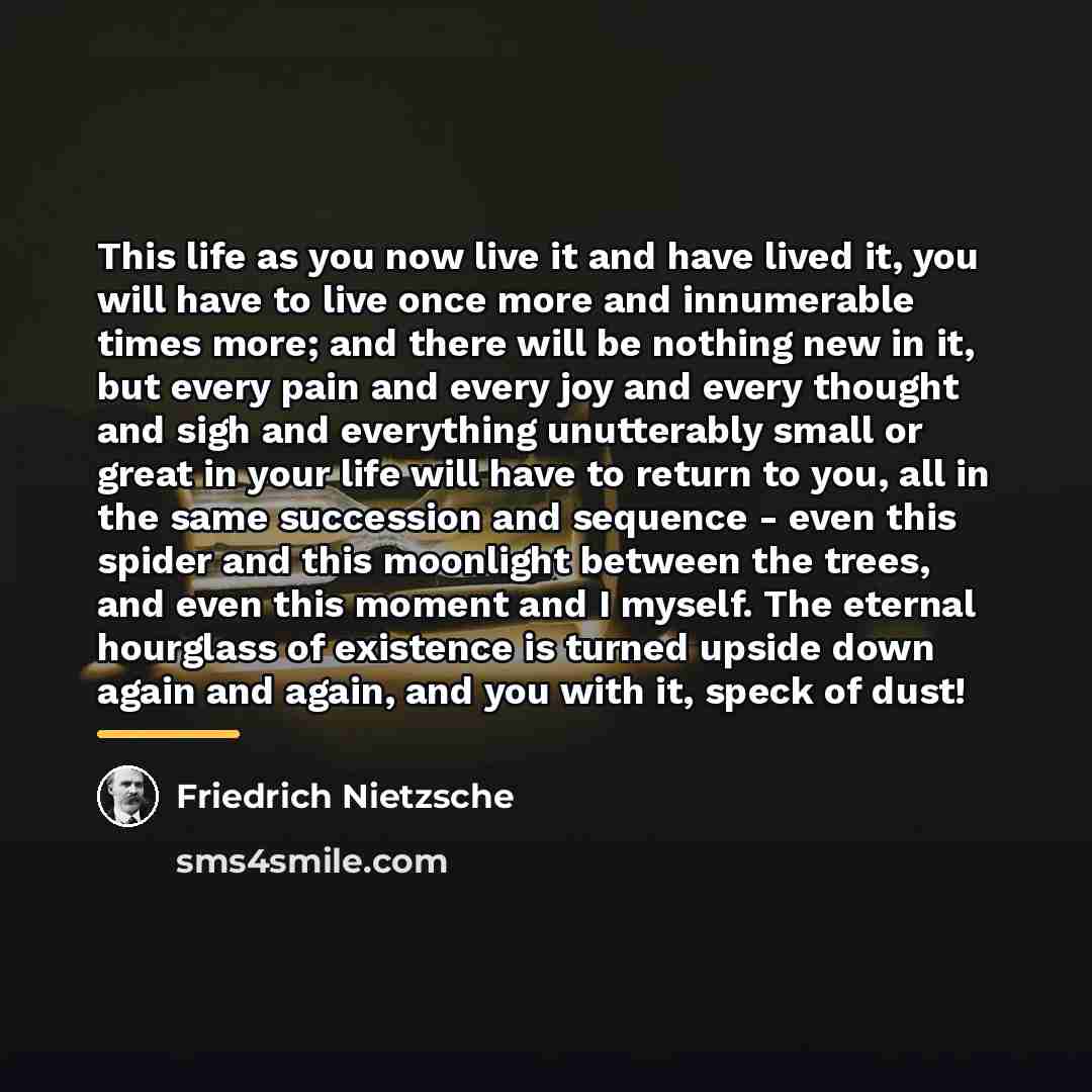 “This life as you now live it and have lived…” quote by Friedrich Nietzsche