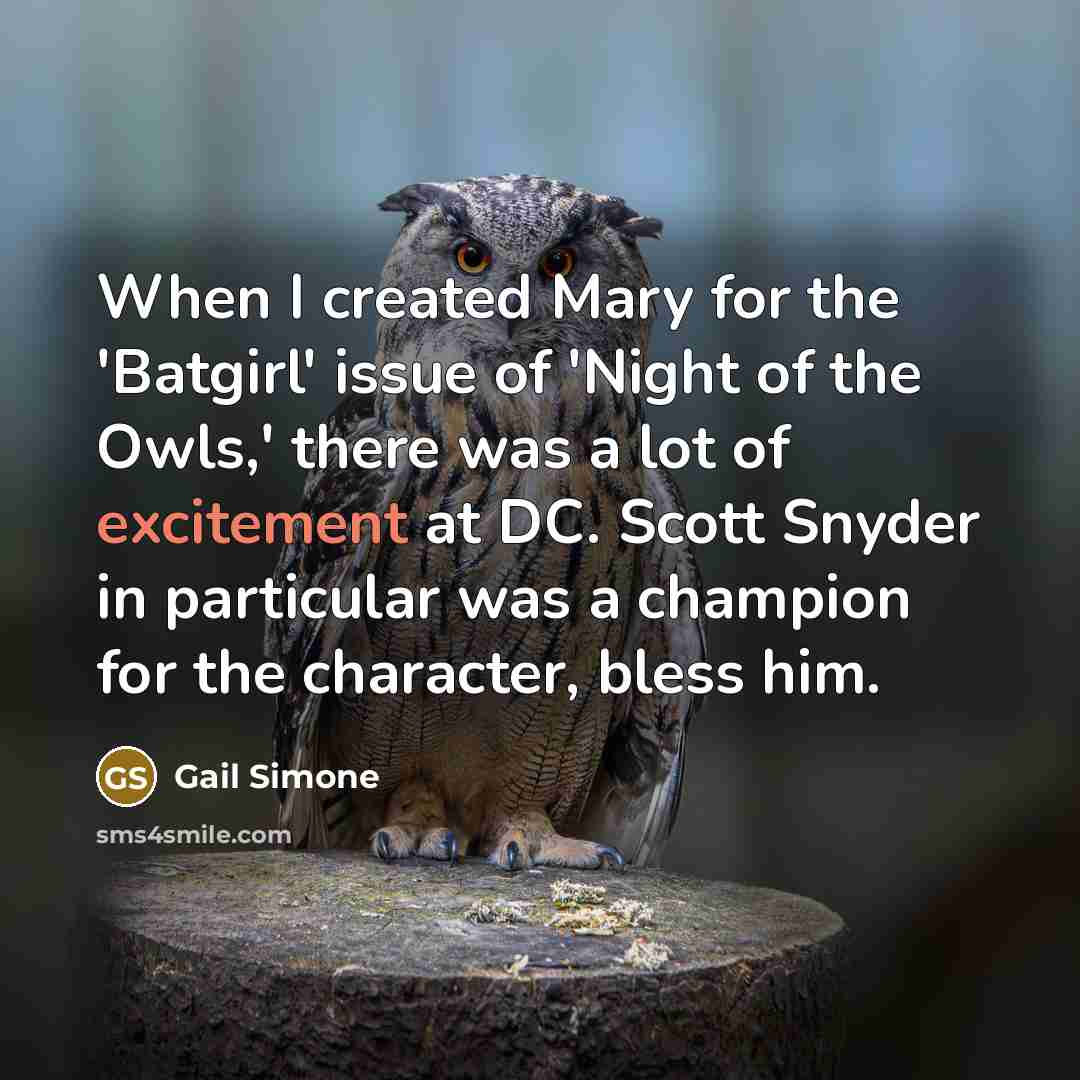 “When I created Mary for the 'Batgirl' issue of 'Night…” quote by Gail Simone