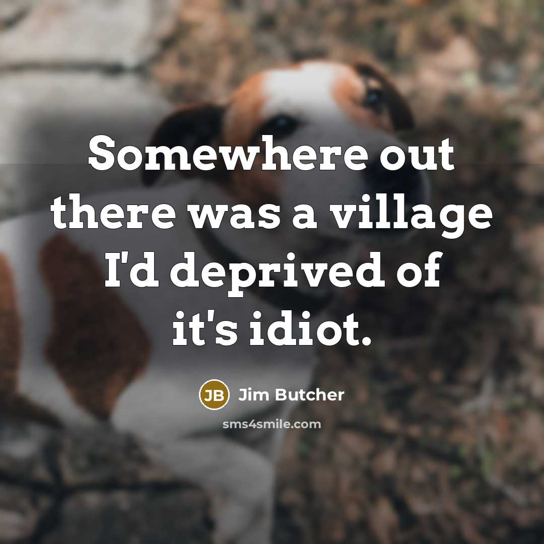 “Somewhere out there was a village I'd deprived of it's…” quote by Jim Butcher