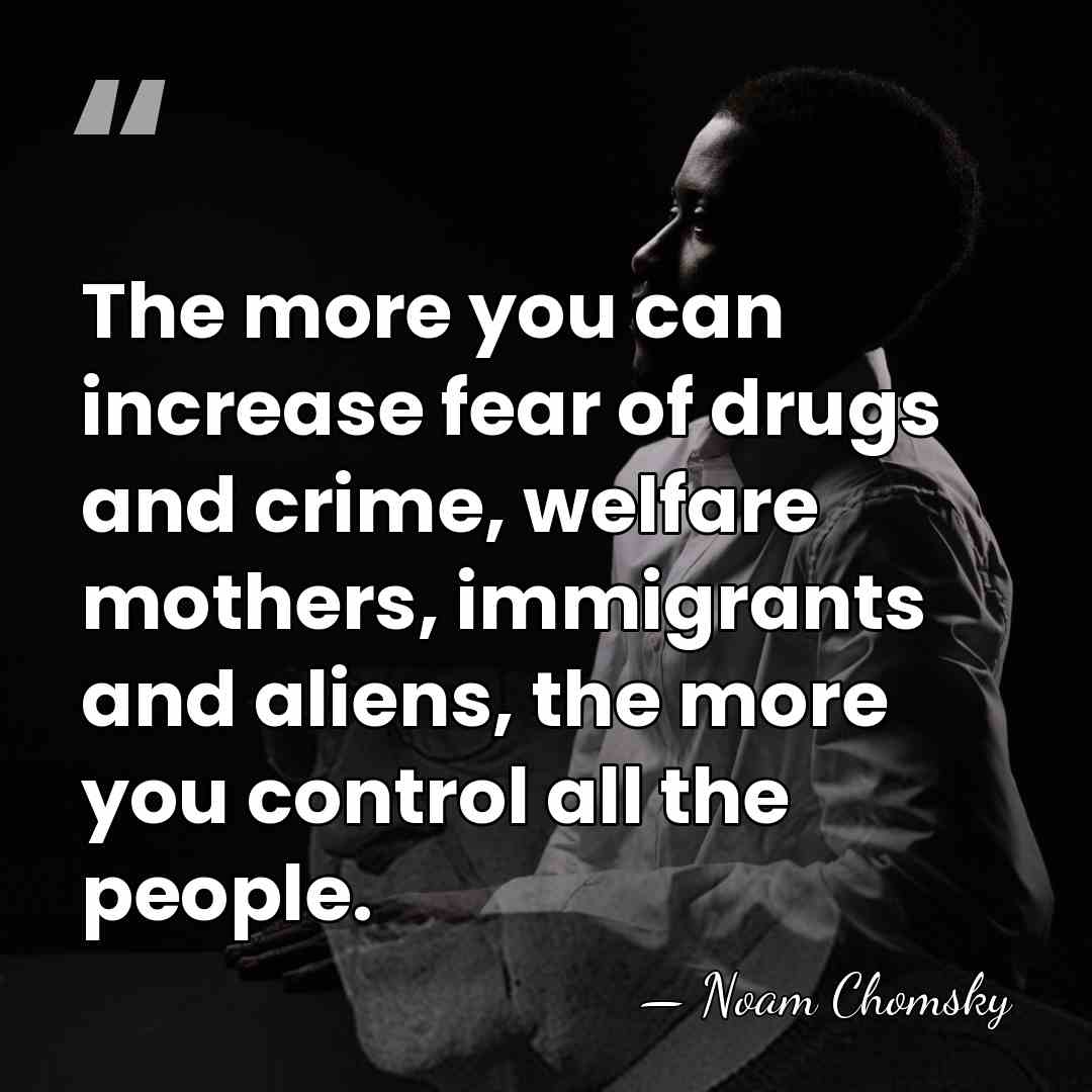 The more you can increase fear of drugs and crime, welfare mothers,&hellip; - Noam Chomsky
