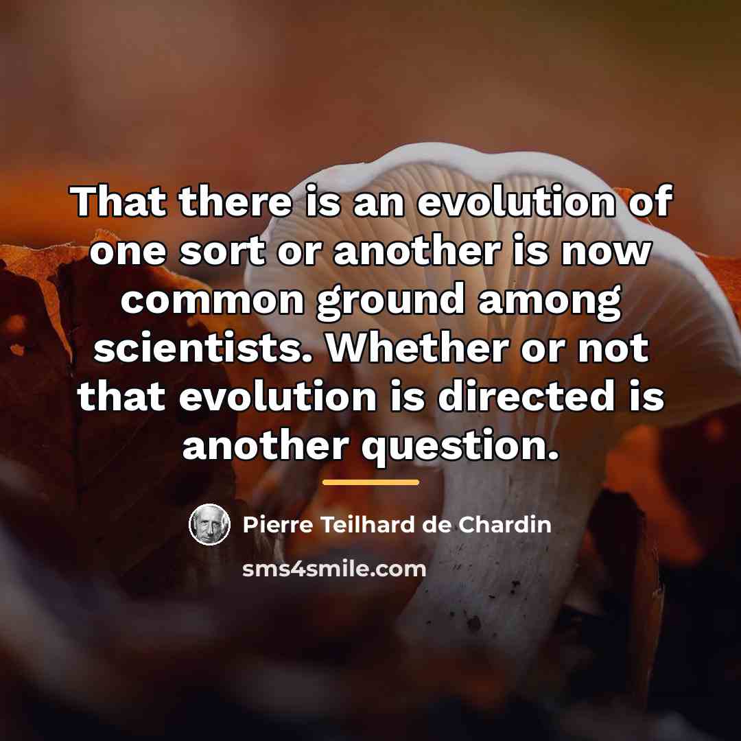 “That there is an evolution of one sort or another…” quote by Pierre Teilhard de Chardin