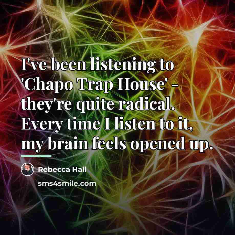 “I've been listening to 'Chapo Trap House' - they're quite…” quote by Rebecca Hall
