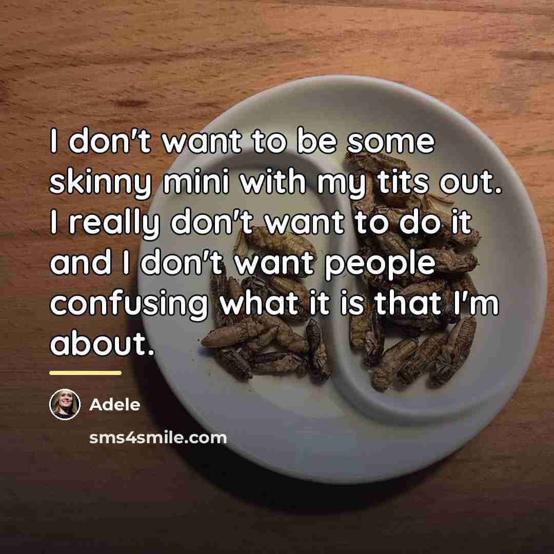 “I don't want to be some skinny mini with my…” quote by Adele