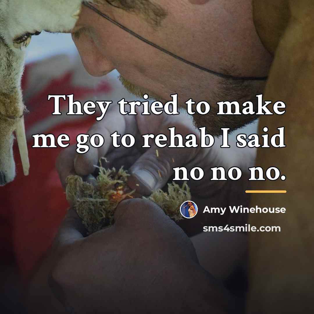 “They tried to make me go to rehab I said…” quote by Amy Winehouse