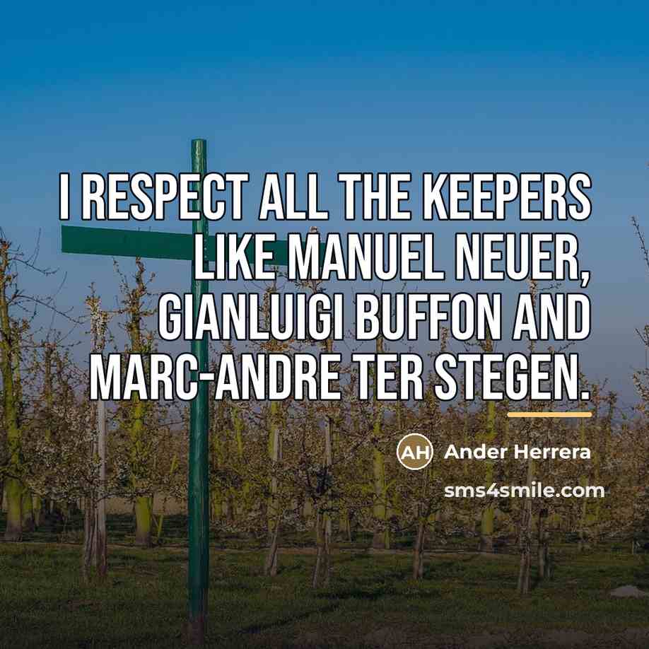 “I respect all the keepers like Manuel Neuer, Gianluigi Buffon…” quote by Ander Herrera
