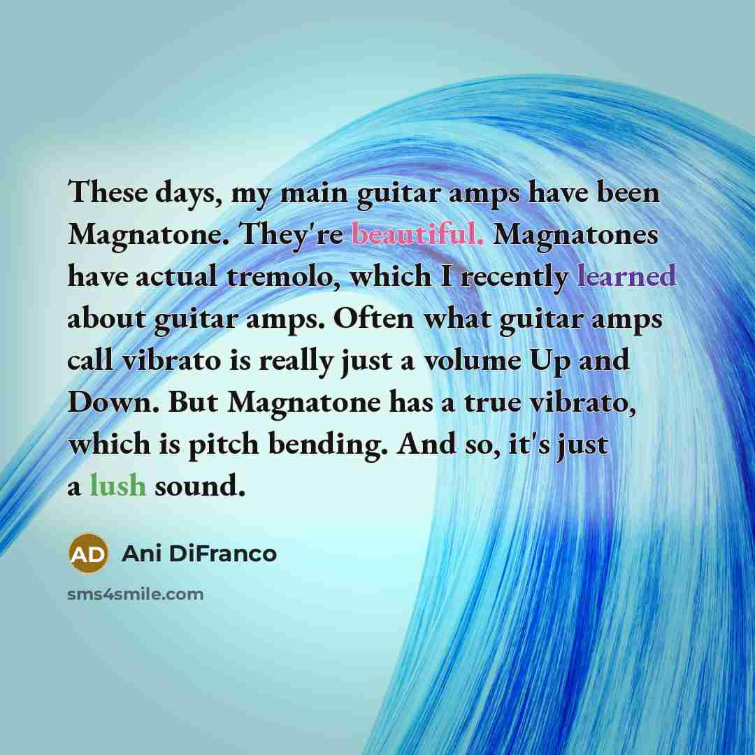 “These days, my main guitar amps have been Magnatone. They're…” quote by Ani DiFranco