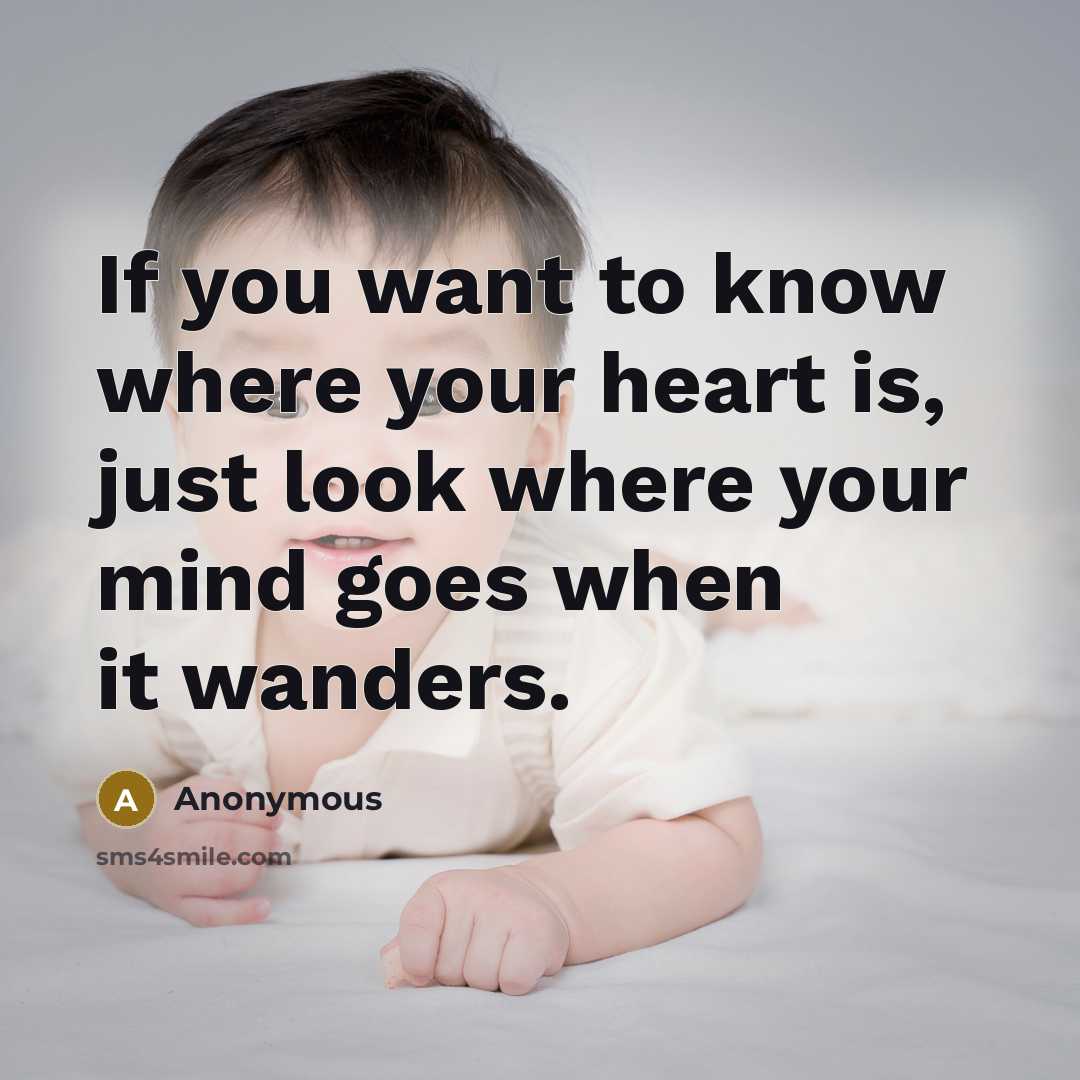 “If you want to know where your heart is, just…” quote by Anonymous