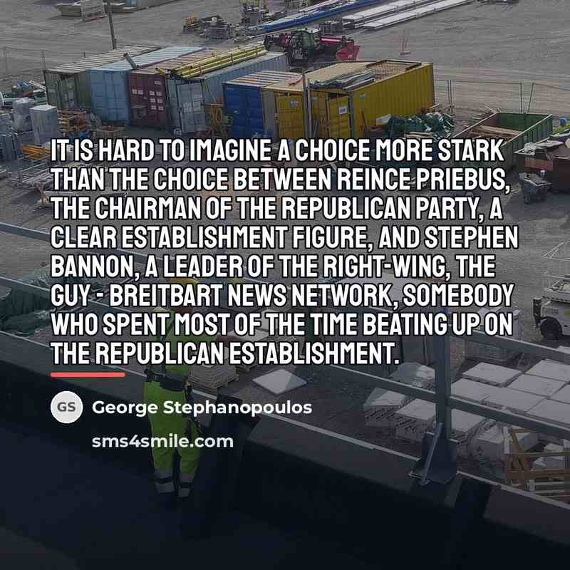 “It is hard to imagine a choice more stark than…” quote by George Stephanopoulos