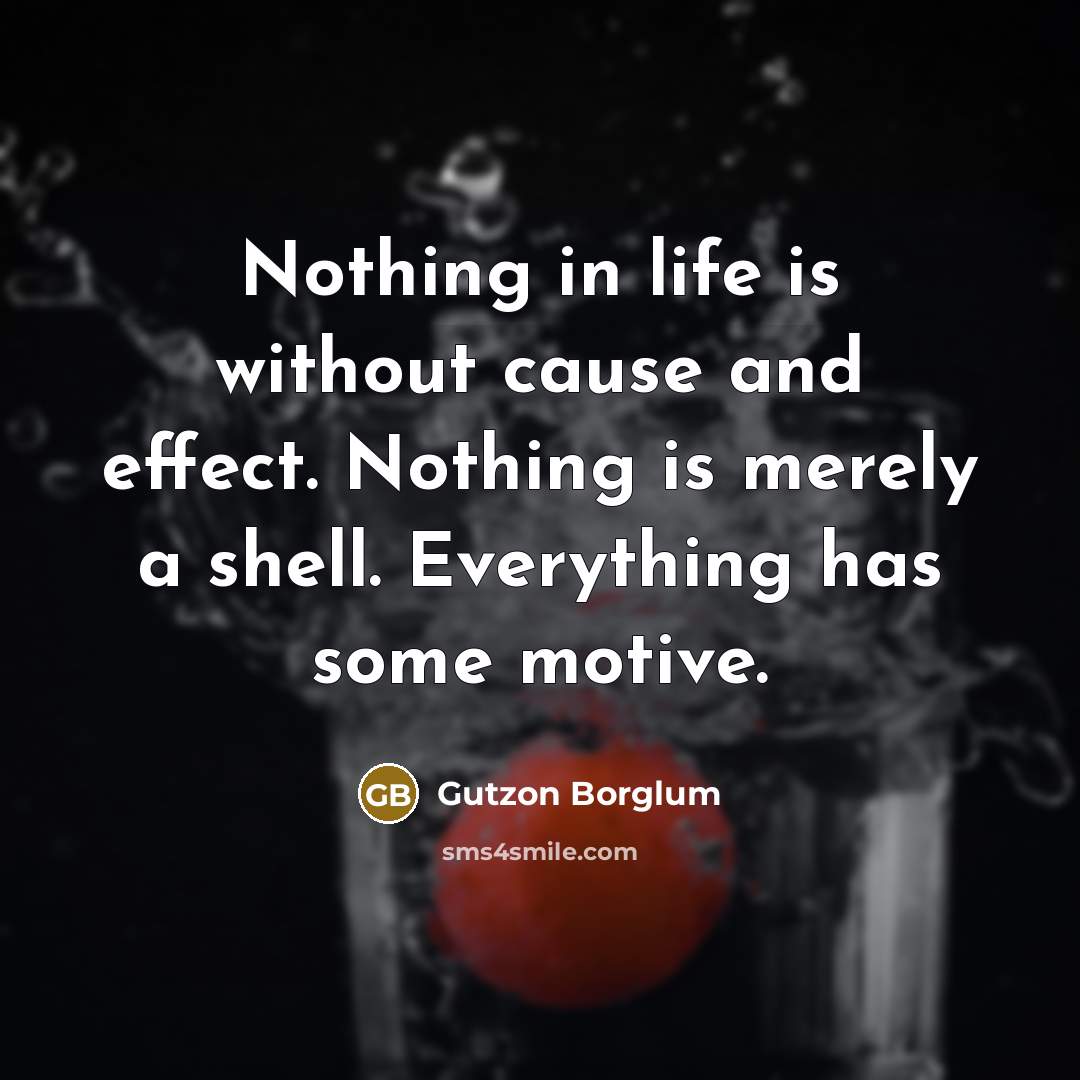 “Nothing in life is without cause and effect. Nothing is…” quote by Gutzon Borglum