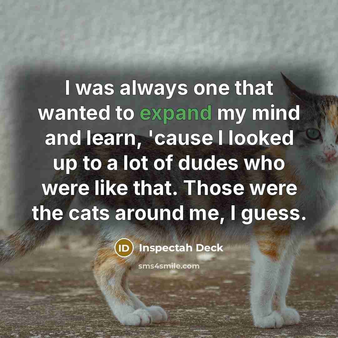 “I was always one that wanted to expand my mind…” quote by Inspectah Deck