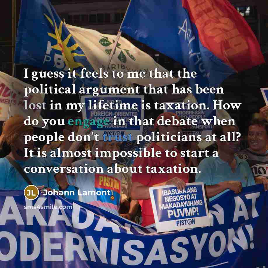 “I guess it feels to me that the political argument…” quote by Johann Lamont