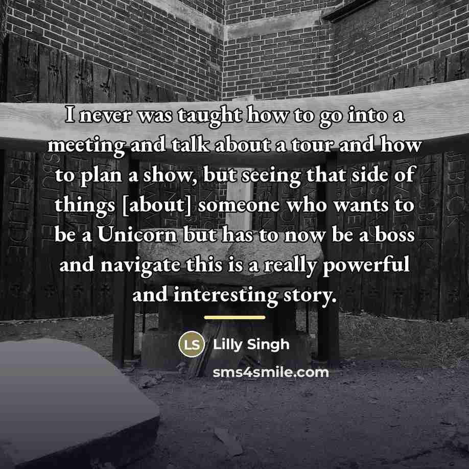 “I never was taught how to go into a meeting…” quote by Lilly Singh