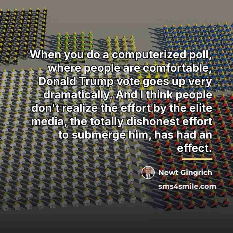 “When you do a computerized poll, where people are comfortable,…” quote by Newt Gingrich