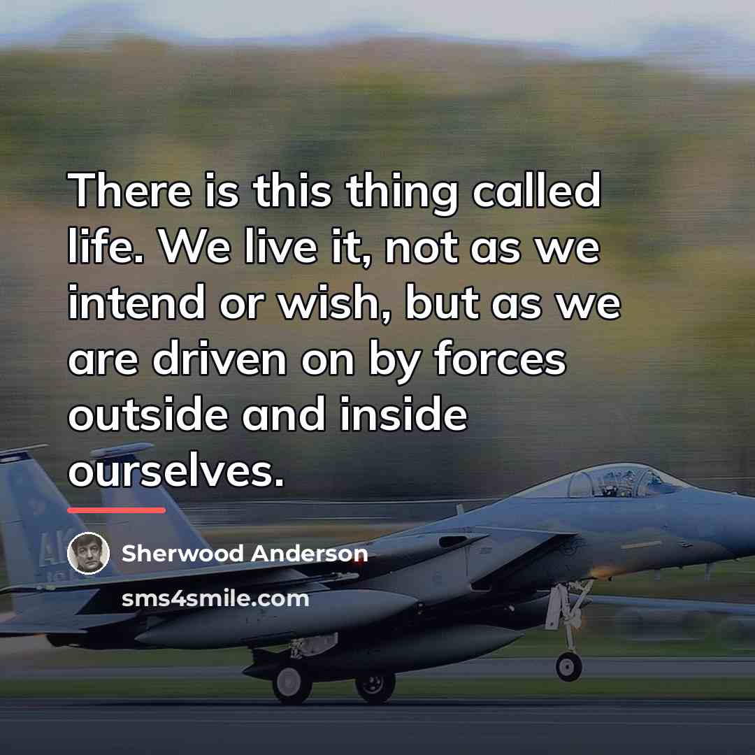 “There is this thing called life. We live it, not…” quote by Sherwood Anderson