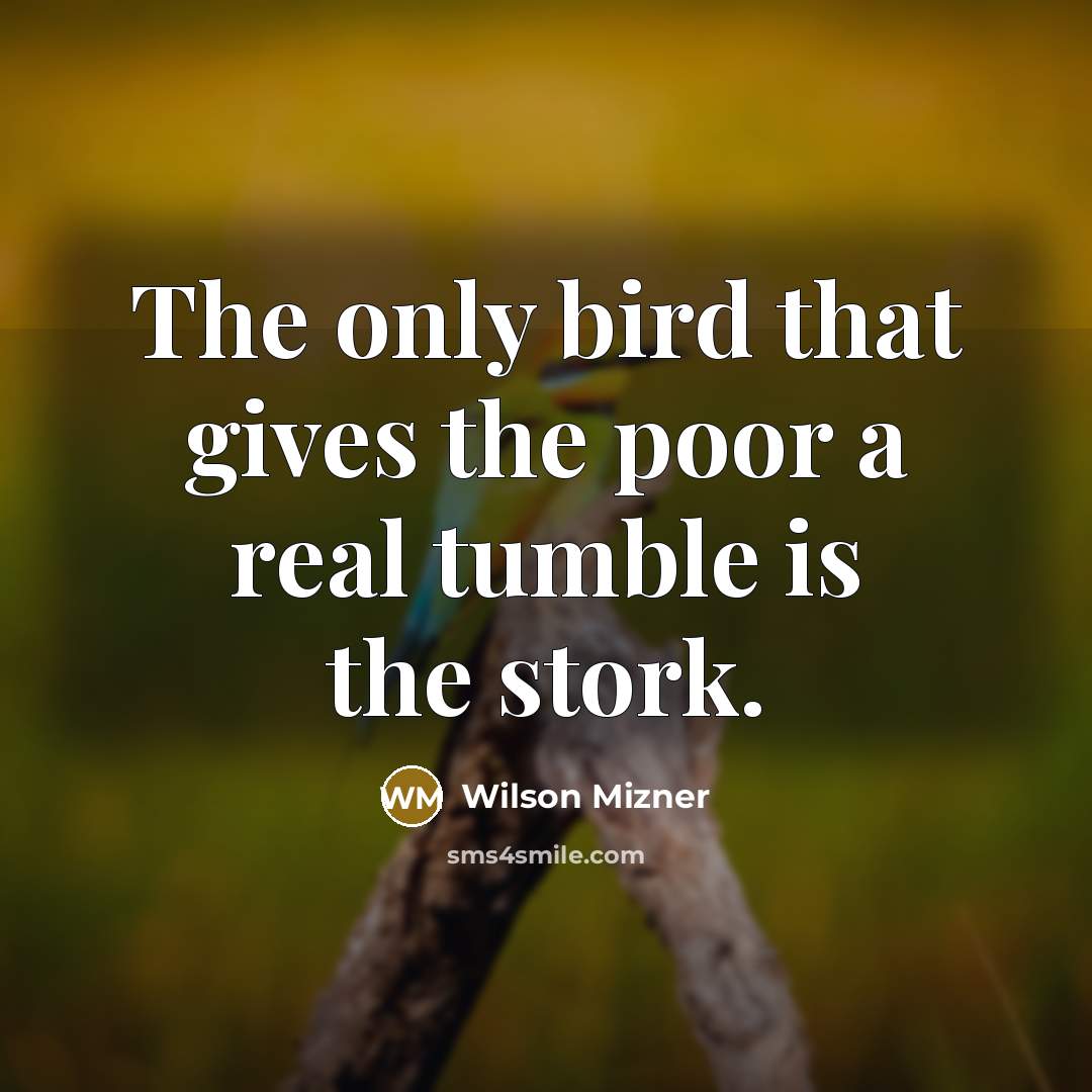 “The only bird that gives the poor a real tumble…” quote by Wilson Mizner