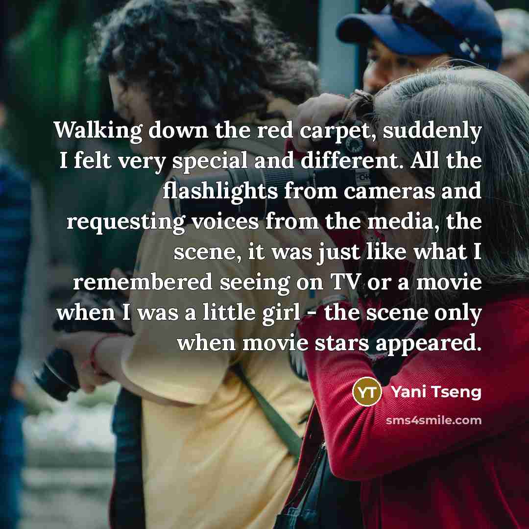 “Walking down the red carpet, suddenly I felt very special…” quote by Yani Tseng