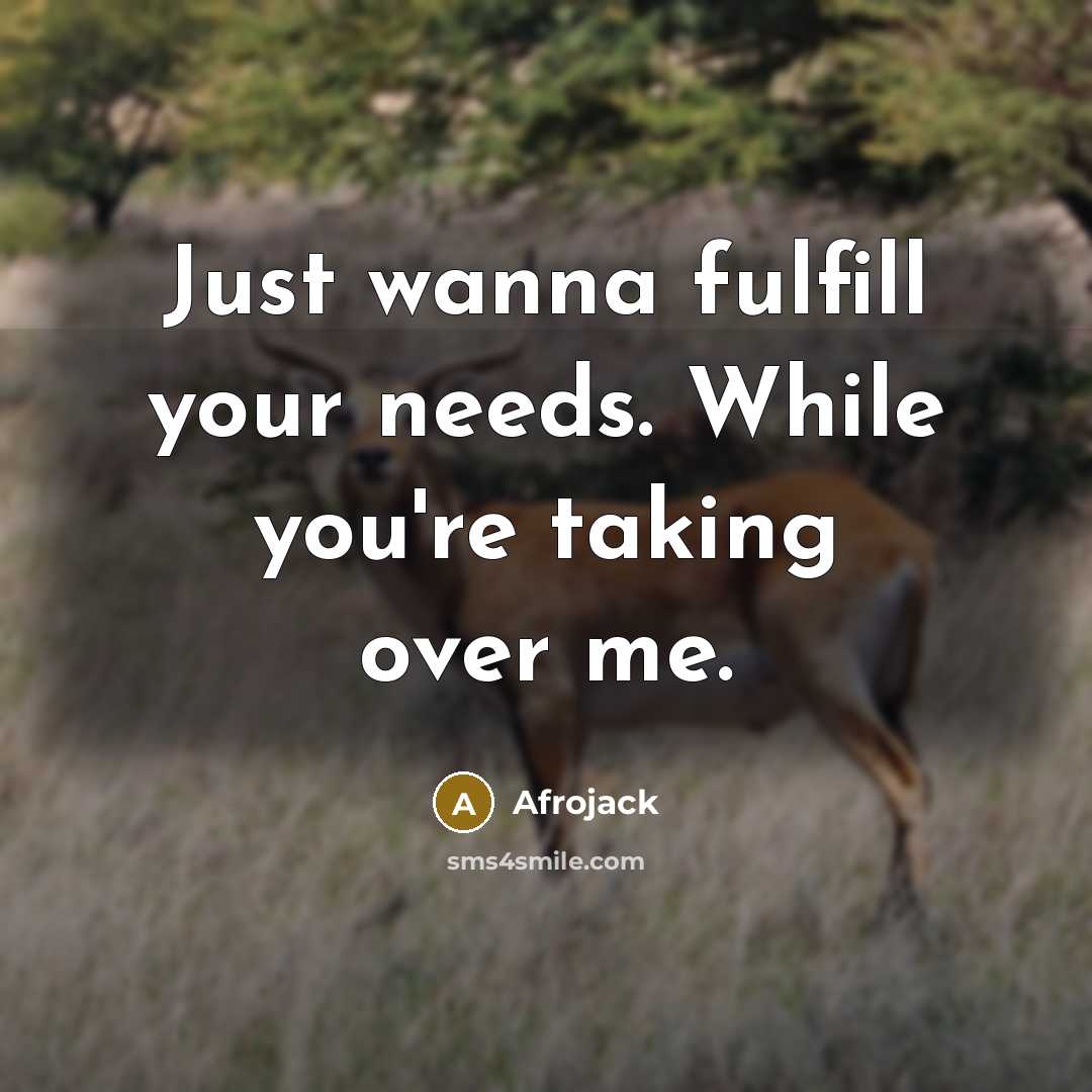 “Just wanna fulfill your needs. While you're taking over me.” quote by Afrojack
