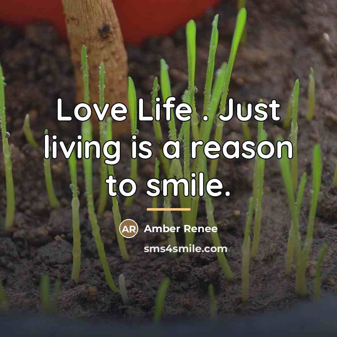 “Love Life . Just living is a reason to smile.…” quote by Amber Renee