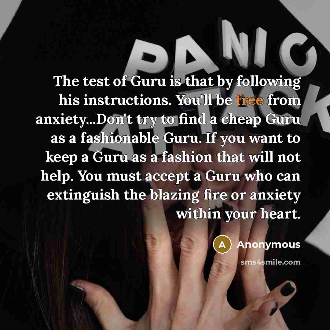 “The test of Guru is that by following his instructions.…” quote by Anonymous