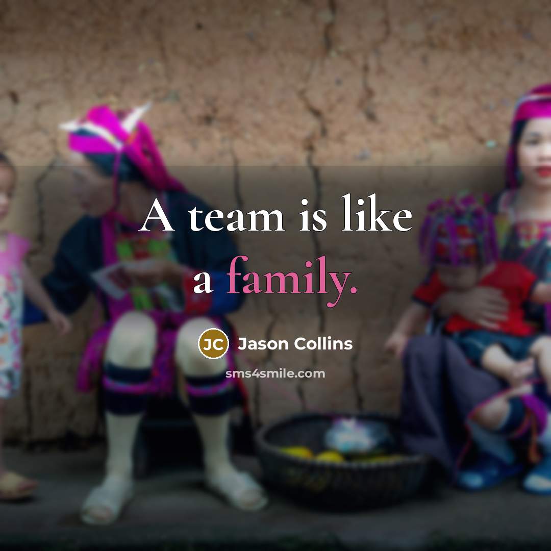 “A team is like a family.…” quote by Jason Collins
