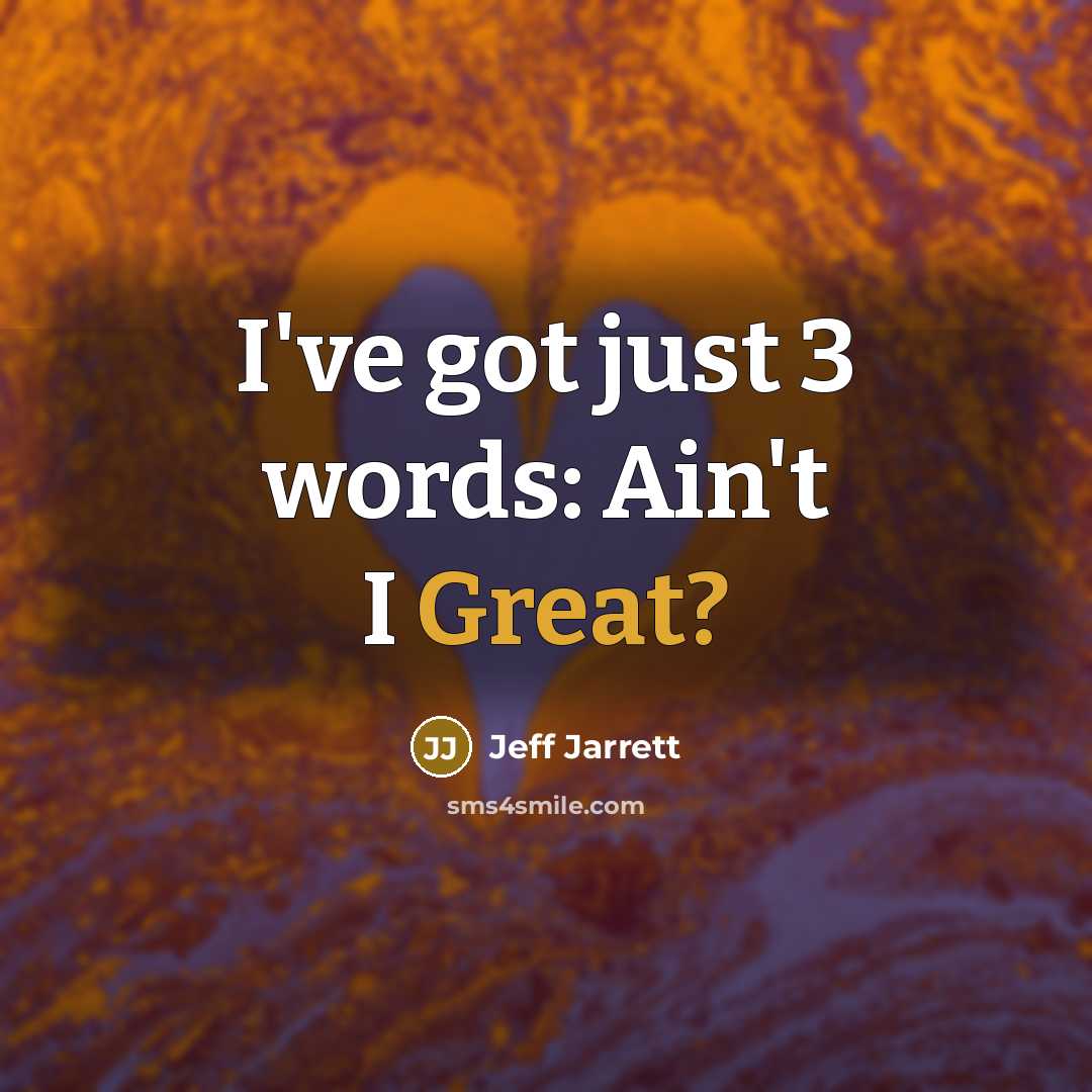 “I've got just 3 words: Ain't I Great?…” quote by Jeff Jarrett