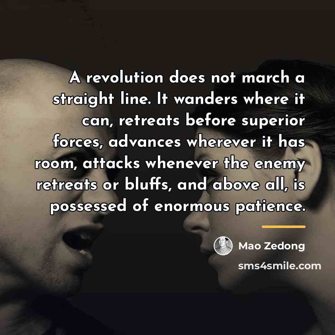 “A revolution does not march a straight line. It wanders…” quote by Mao Zedong