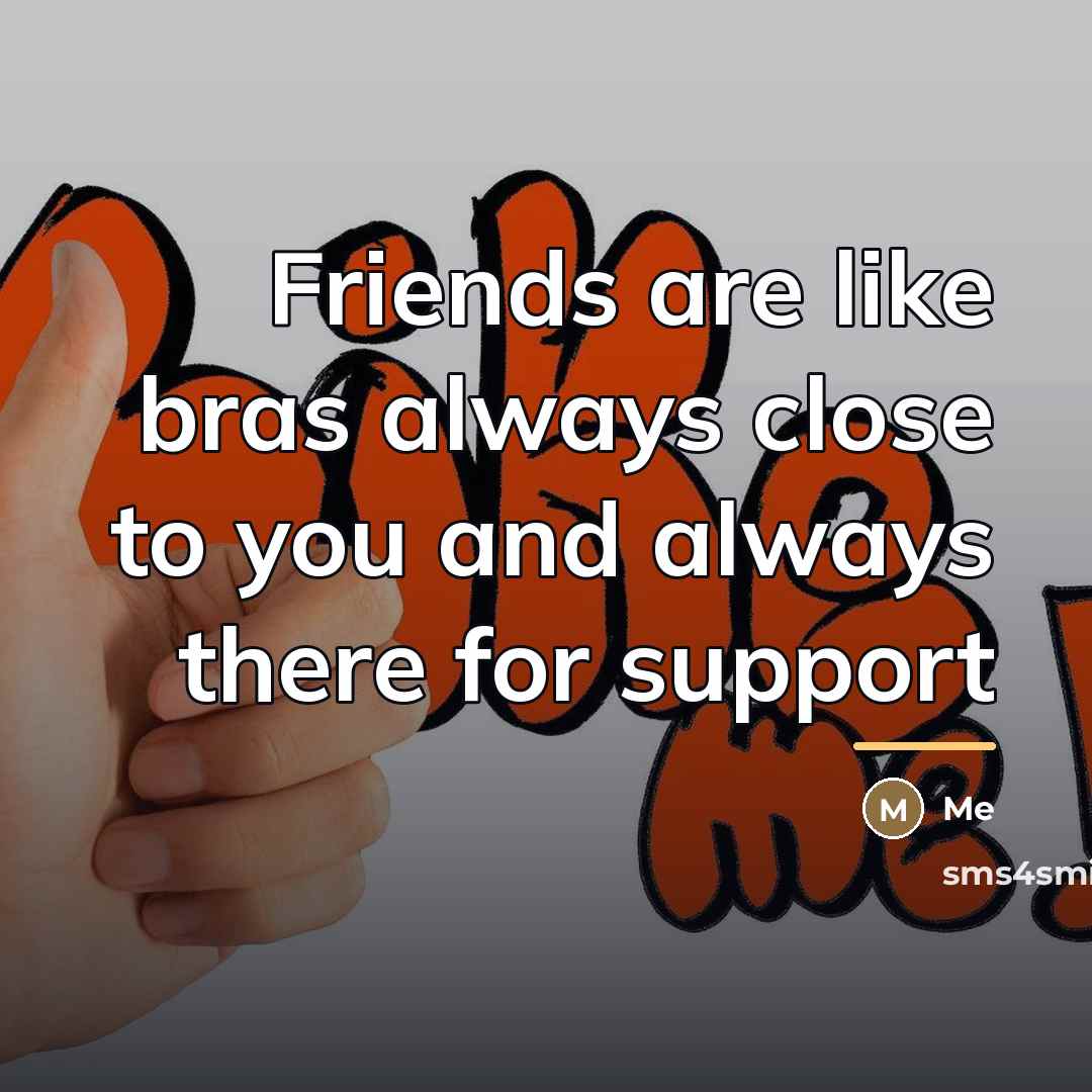 “Friends are like bras always close to you and always…” quote by Me