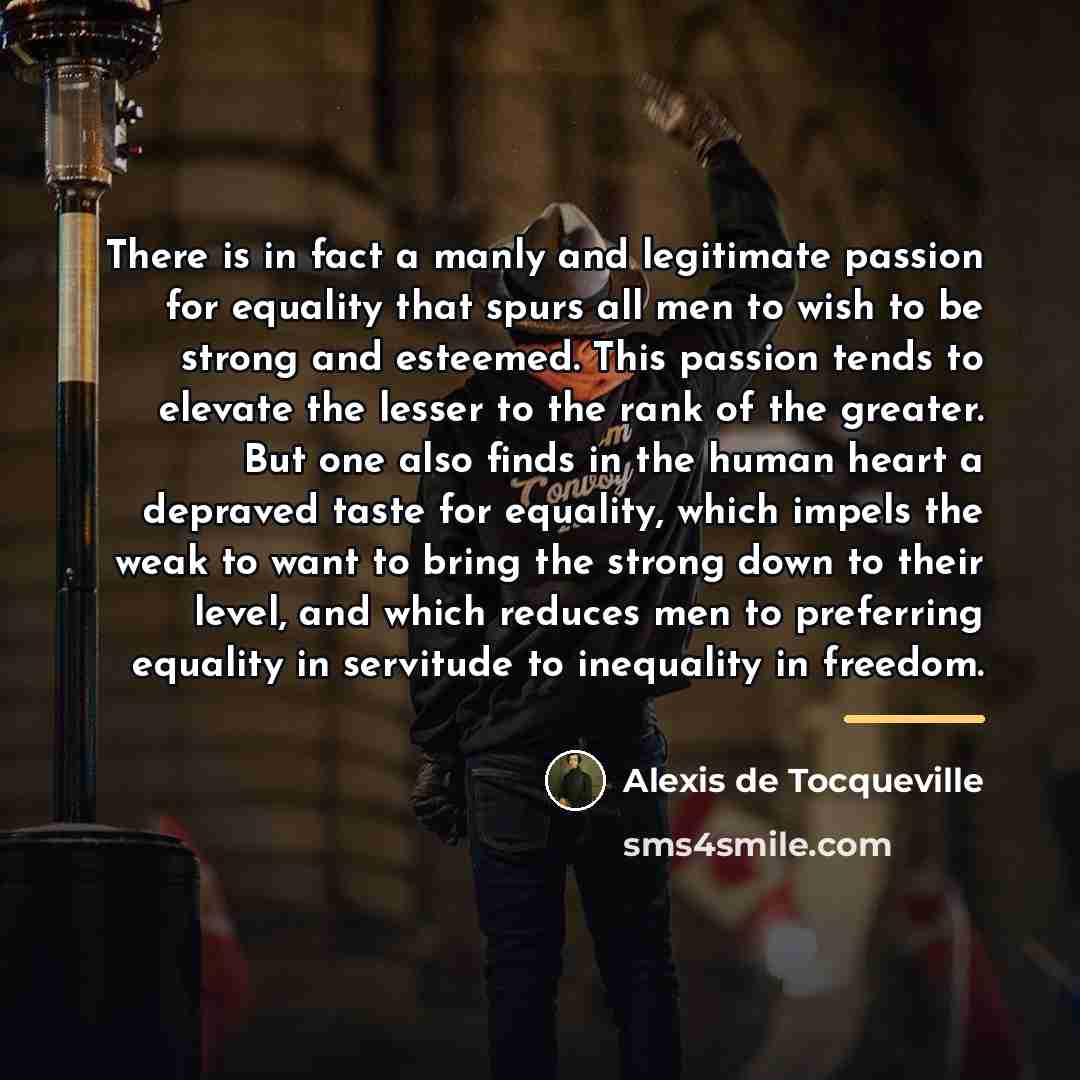 “There is in fact a manly and legitimate passion for…” quote by Alexis de Tocqueville