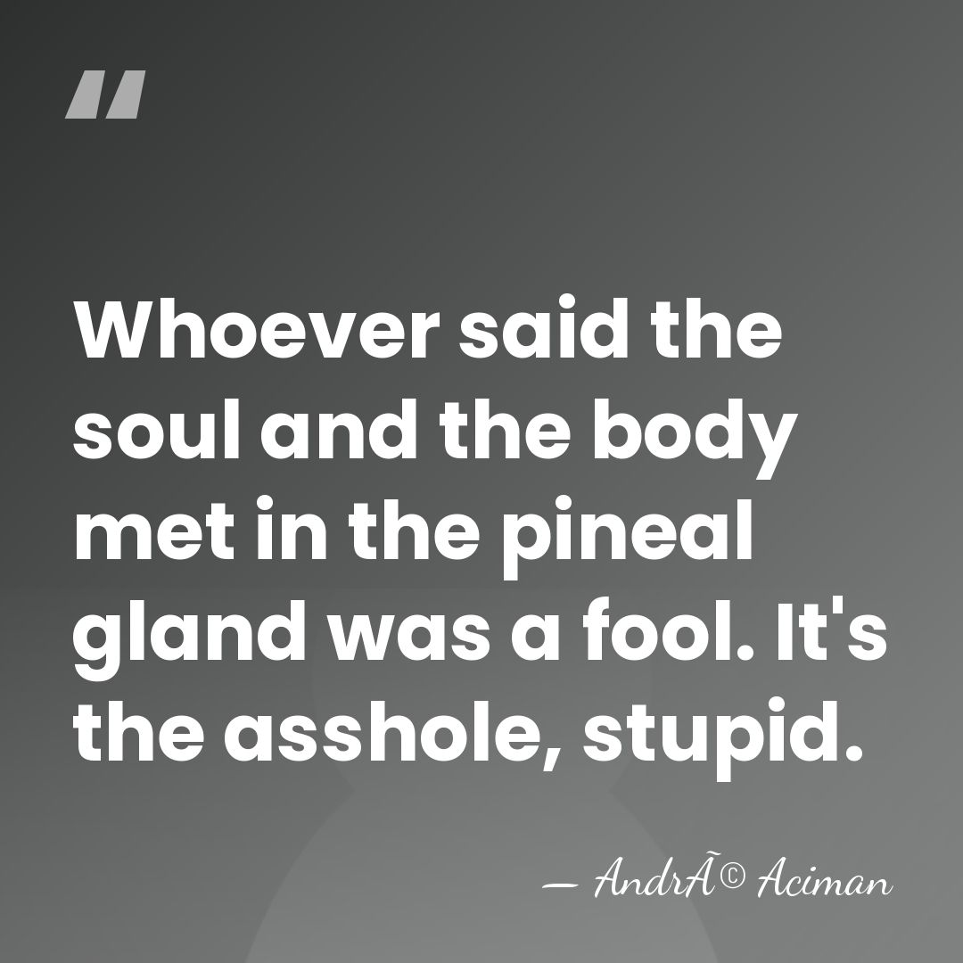 Whoever said the soul and the body met in the pineal gland&hellip; - AndrÃ© Aciman