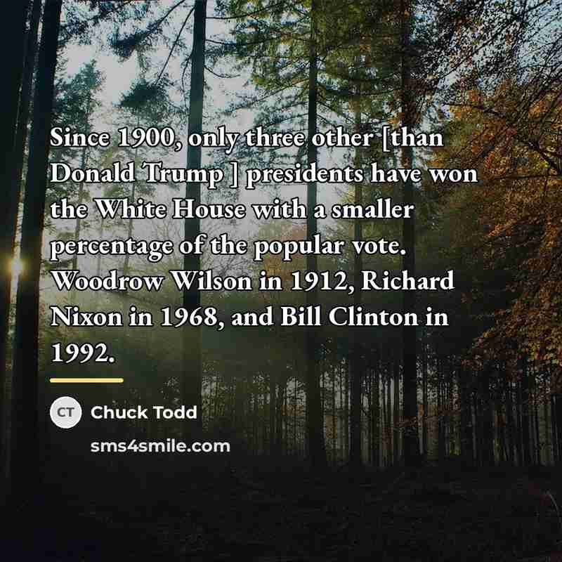 “Since 1900, only three other [than Donald Trump ] presidents…” quote by Chuck Todd