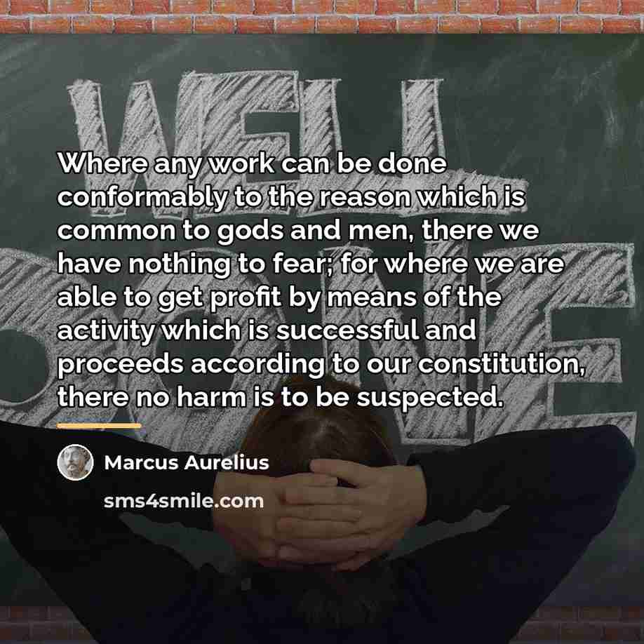 “Where any work can be done conformably to the reason…” quote by Marcus Aurelius