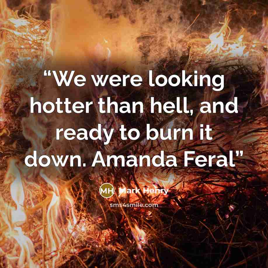 “We were looking hotter than hell, and ready to burn it down. Amanda Feral” quote by Mark Henry