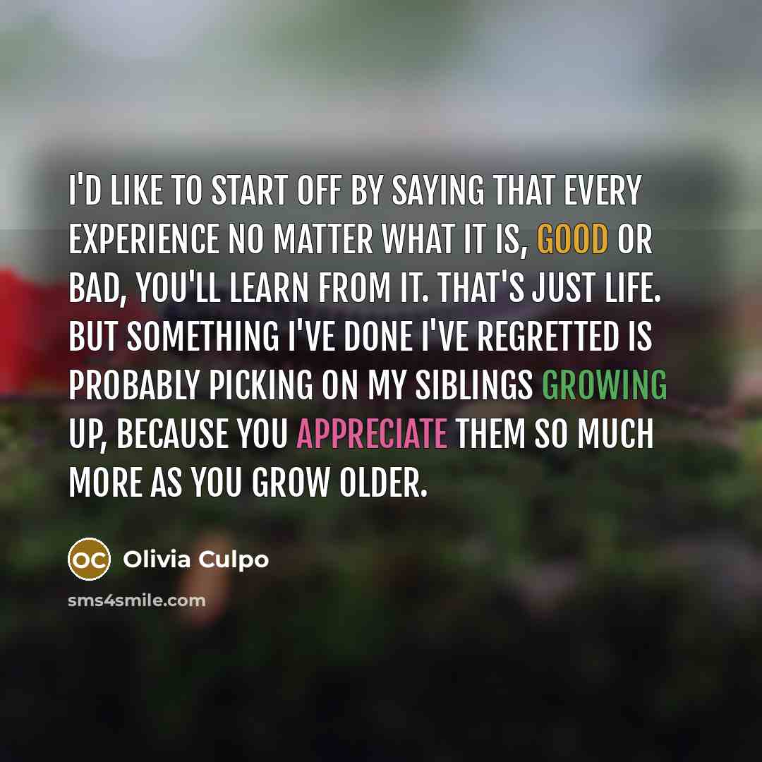 “I'd like to start off by saying that every experience…” quote by Olivia Culpo