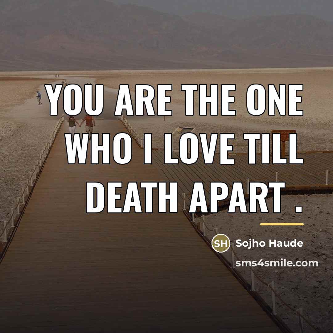 “You are the one who I love till death apart…” quote by Anonymous