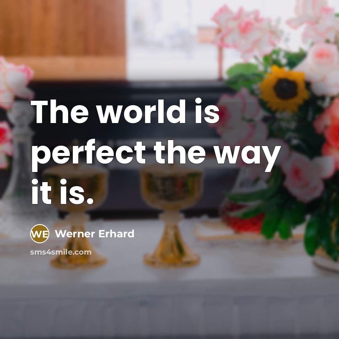 “The world is perfect the way it is.…” quote by Werner Erhard