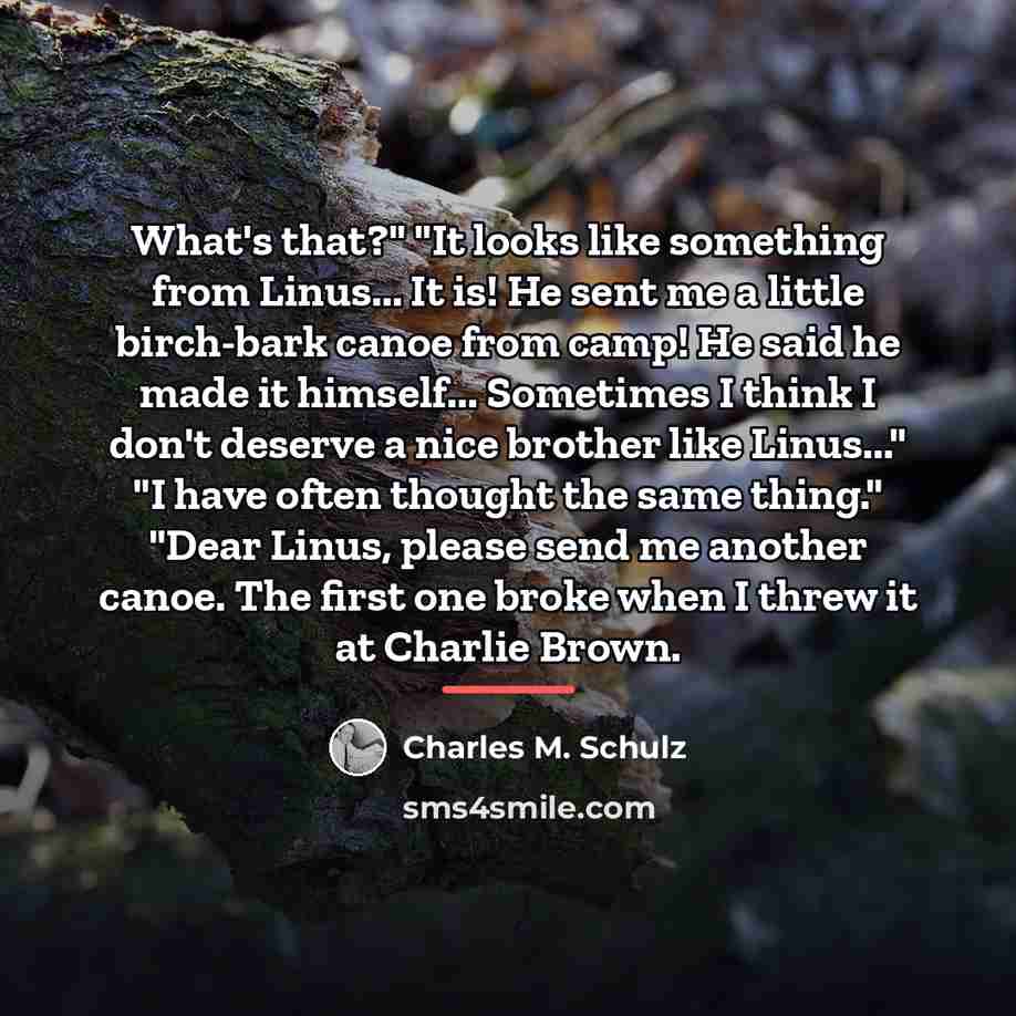 “What's that?" "It looks like something from Linus... It is!…” quote by Charles M. Schulz
