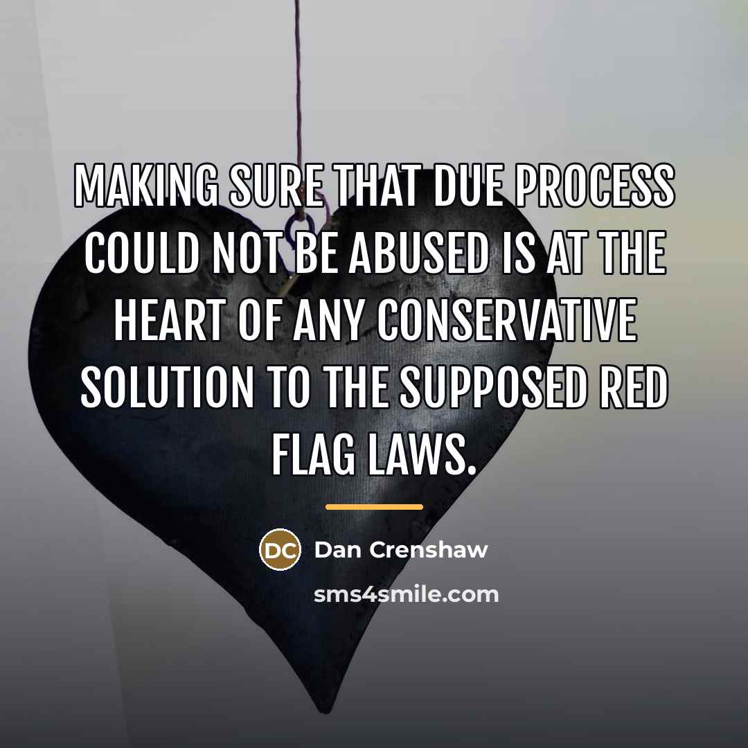 “Making sure that due process could not be abused is…” quote by Dan Crenshaw
