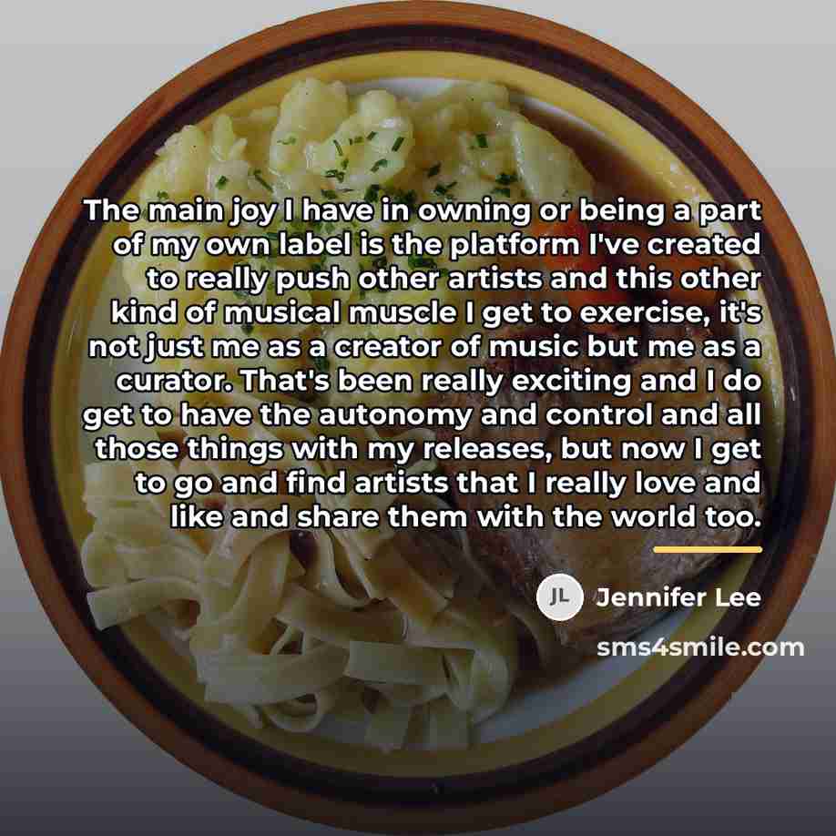 “The main joy I have in owning or being a…” quote by Jennifer Lee